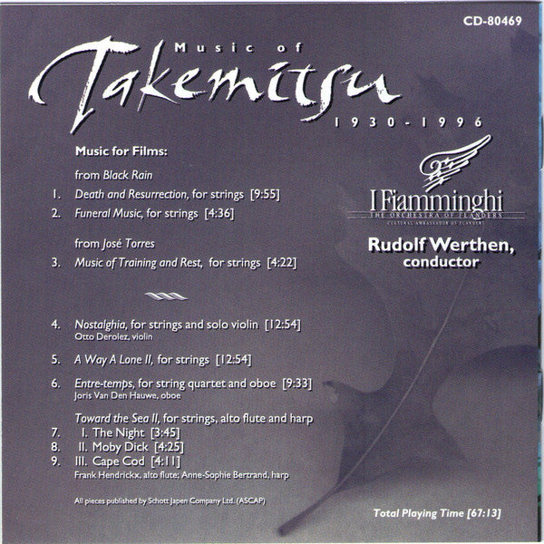 TAKEMITSU: MUSIC OF TAKEMITSU - I Fiamminghi, Rudolf Werthen