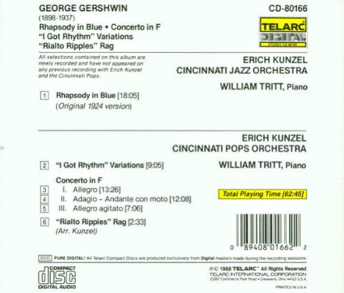 GERSHWIN: RHAPSODY IN BLUE; CONCERTO IN F - William Tritt, Erich Kunzel, Cincinnati Pops