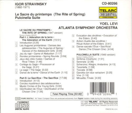 STRAVINSKY: LE SACRE DU PRINTEMPS; PULCINELLA SUITE - Levi, Atlanta Symphony Orchestra