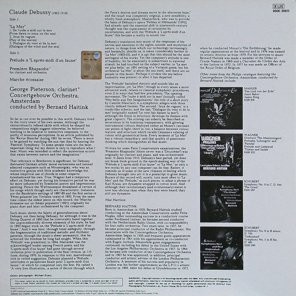 DEBUSSY: LA MER, PRÉLUDE À L'APRÈS-MIDI D'IN FAUNE - BERNARD HAITINK, ROYAL CONCERTGEBOUW ORCHESTRA (180 GRAM VINYL LP)