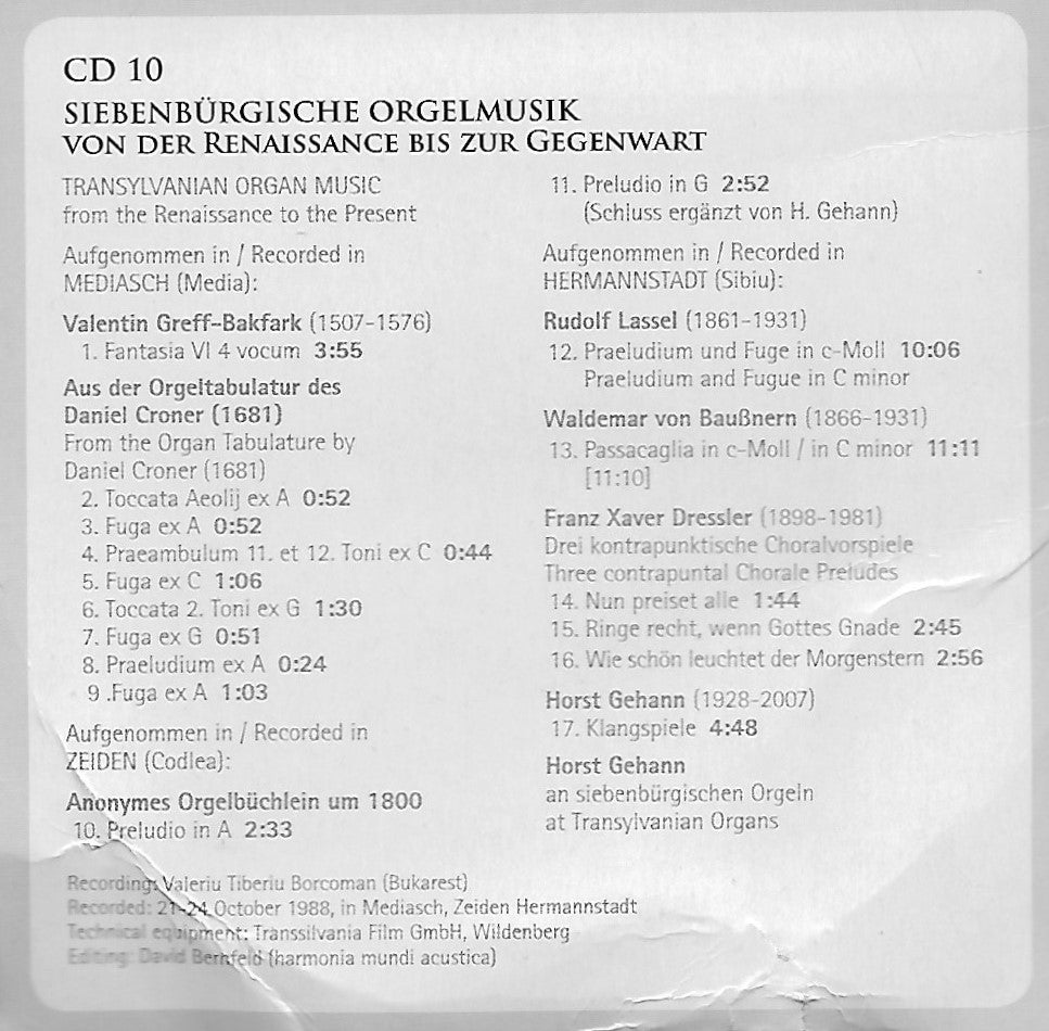 FAMOUS ORGAN MUSIC FROM EUROPE (10 CDS)