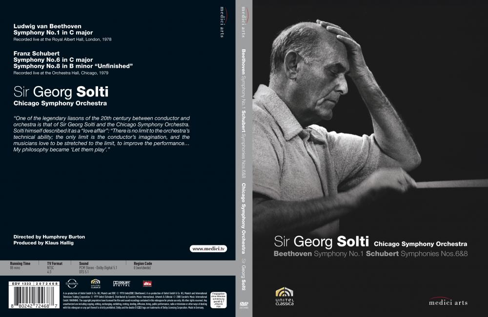 BEETHOVEN: Symphony No. 1; SCHUBERT: Symphonies Nos. 6 & 8 - Chicago Symphony Orchestra, George Solti (DVD)